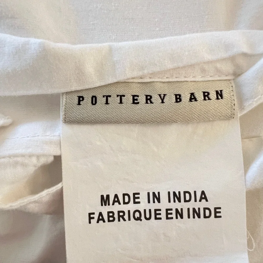 Vtg. Pottery Barn 100% Cotton Embroidered Quilted Sham 2007 Embroidered‎ Single